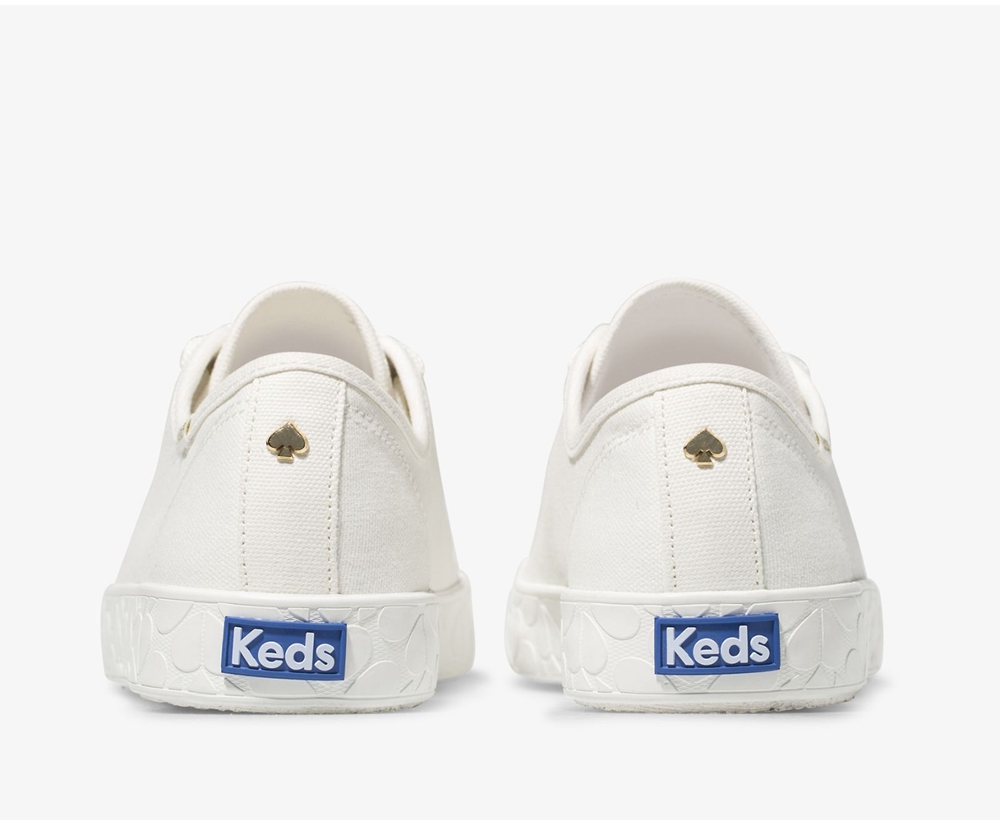 Πανινα Παπουτσια Γυναικεια - Keds Kate Spade New York Kickstart Logo Foxing - Λευκα - LIMCE2475